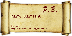 Pós Bálint névjegykártya